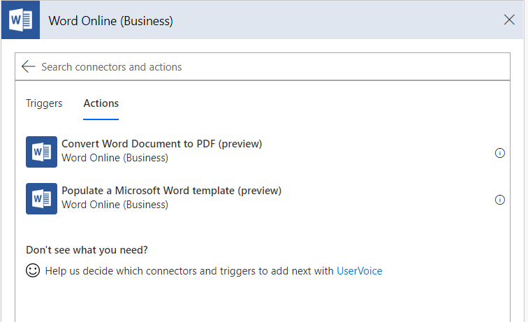 Print (or not) from any SharePoint list using Microsoft Flow and the Word Online connector